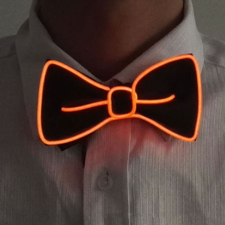 Men's LED Luminous Glowing Bow Tie - Orange - image 18