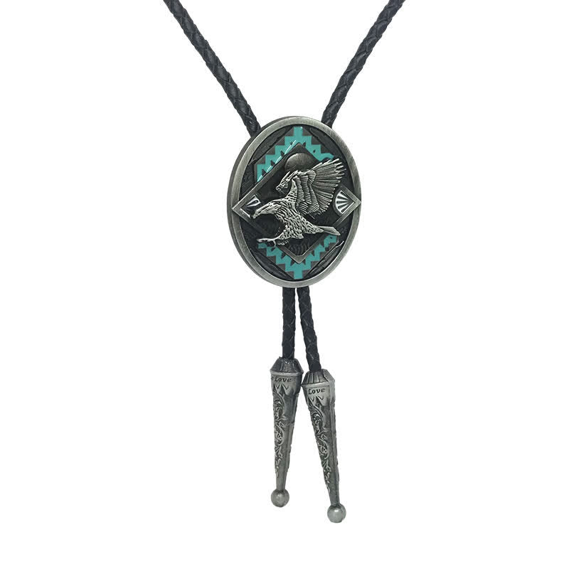Native Western Vintage Tribal Flying Eagle Bolo Tie - Eagle - image 0