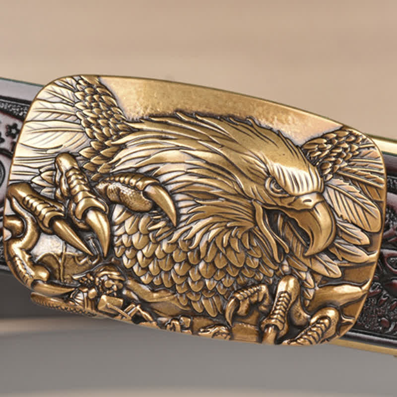 Men's Mighty Eagle Sharp Claw Automatic Buckle Leather Belt - image 3