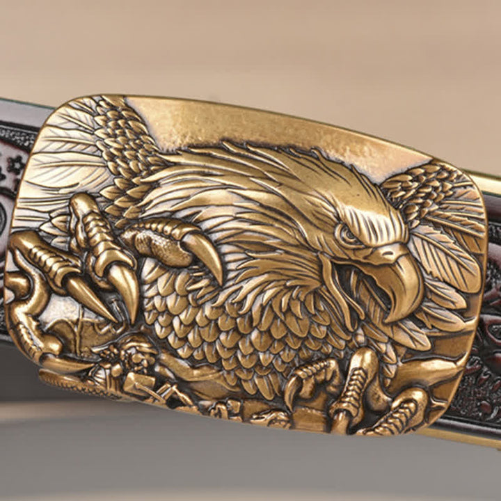 Men's Mighty Eagle Sharp Claw Automatic Buckle Leather Belt - image 3