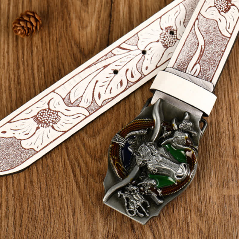 Men's Domineering Bull Head Leather Belt - image 2