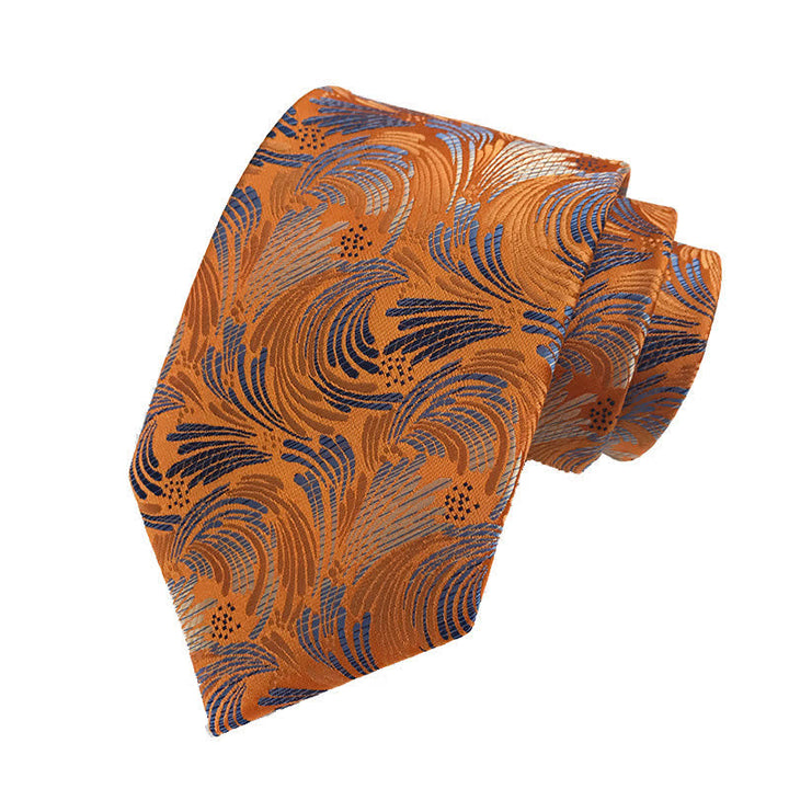 Men's Stunning Printing Pattern Necktie - Orange - image 5