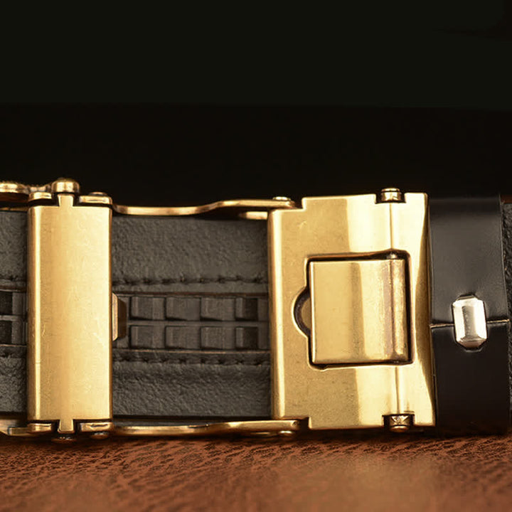 Men's Vintage Hollow Eagle Buckle Leather Belt - image 4