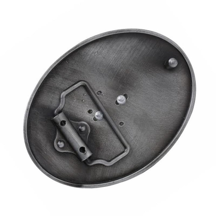 Men's DIY Black Deer Head Buckle Leather Belt - image 1
