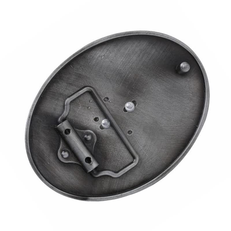 Men's DIY Black Deer Head Buckle Leather Belt - image 1