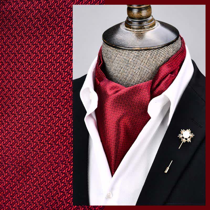 Red Modern Grandeur Geometry Ascot Cravat - Red - image 0