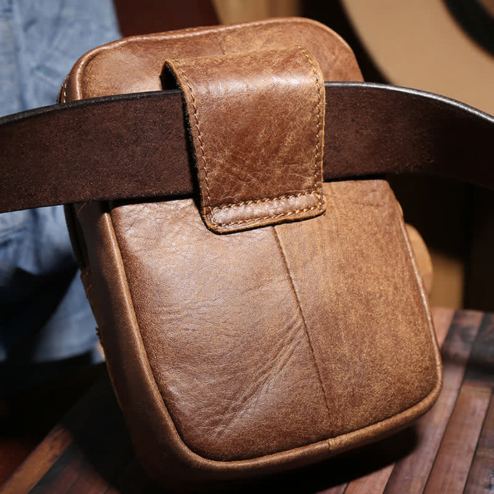 Travel Zipper Magnetic Snap Nubuck Leather Belt Bag - image 6