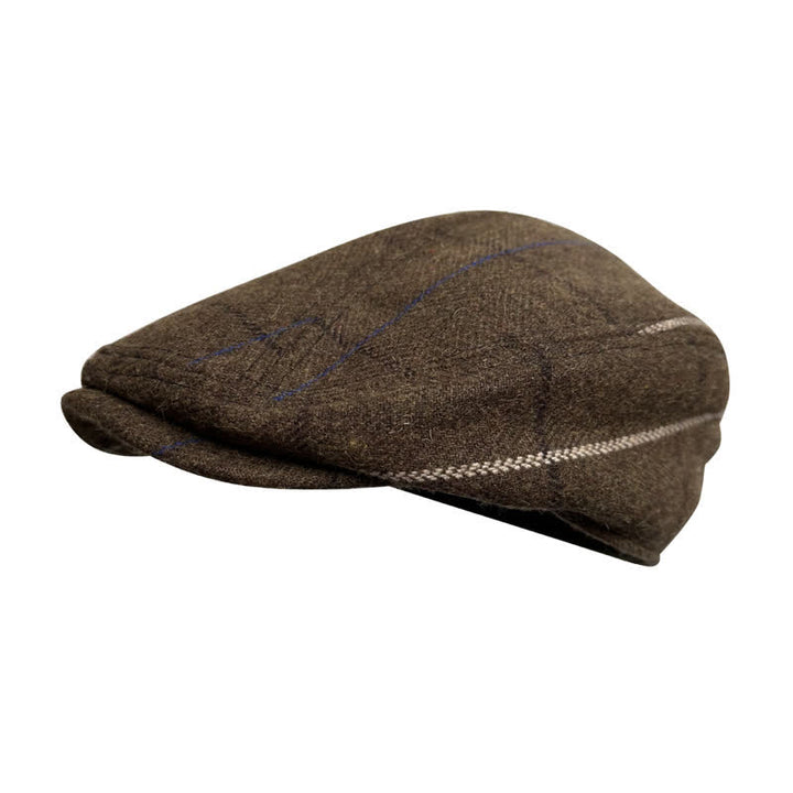 Vintage Coffee Blue White Strips Beret Cap - image 4