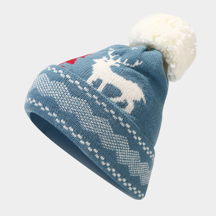 3Pcs Women's Reindeer Tree Jacquard Hat Scarf Gloves Set - image 19