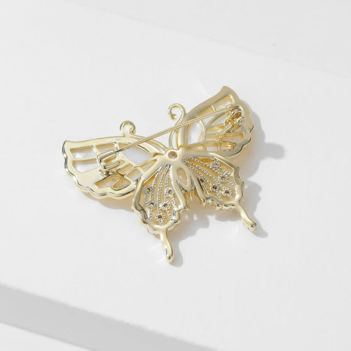 Women's Natural Shell Butterfly Brooch - image 5