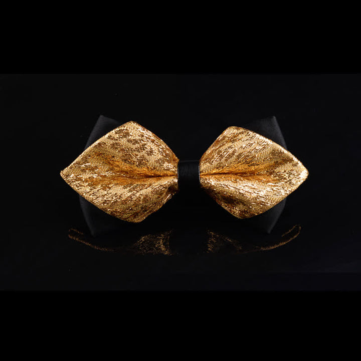 Men's Glitter Pointy Tuxedo Bow Tie - Gold - image 0