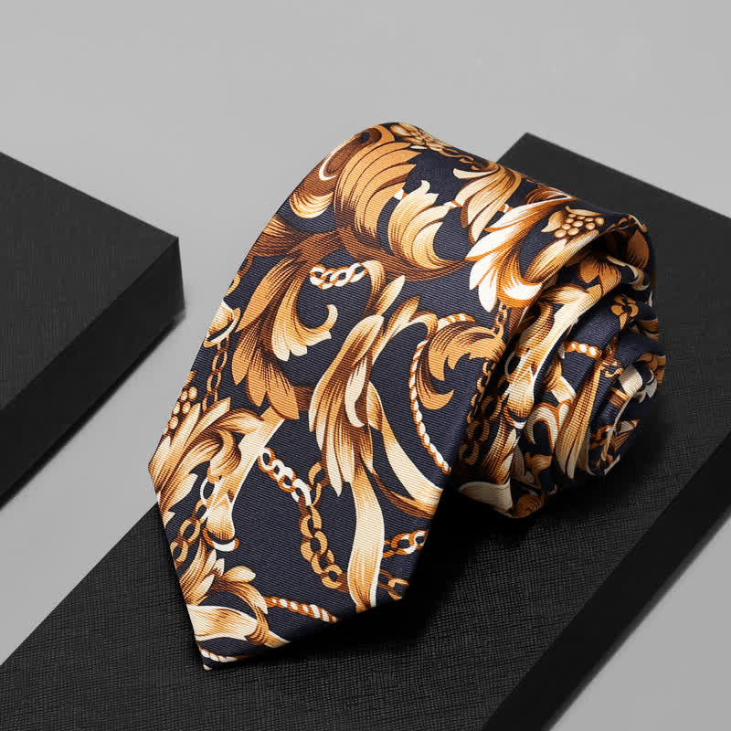 Men's Luxury Art Leaves Floral Necktie - image 3