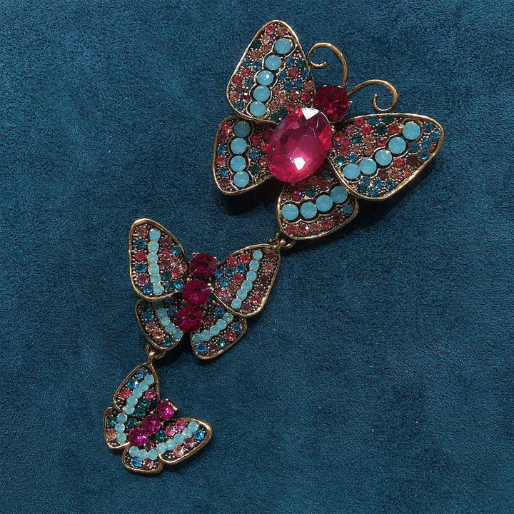 Women's Playful Triple Butterflies Brooch - image 4