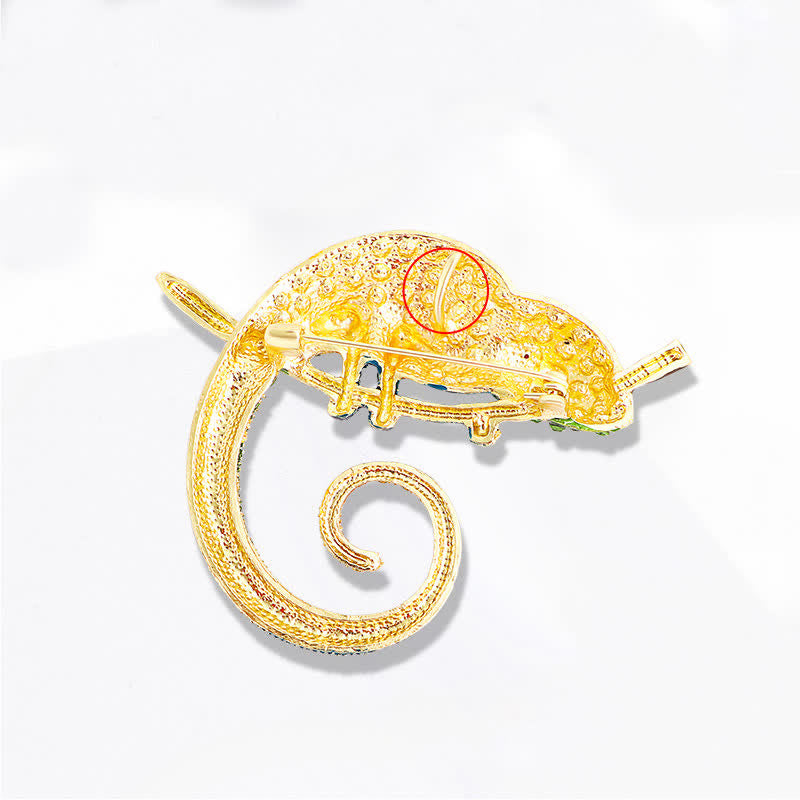 Women's Colorful Chameleon Lizard Brooch - image 7