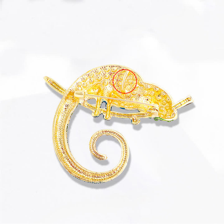 Women's Colorful Chameleon Lizard Brooch - image 7