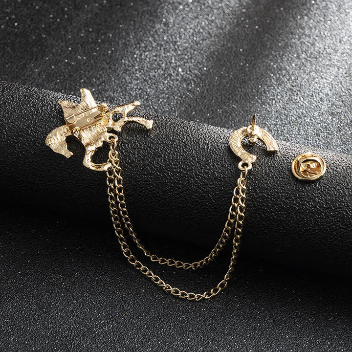 Men's Vintage Pegasus Tassel Brooch - image 2