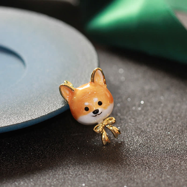 Unisex Cute Enamel Shiba Inu Dog Brooch - image 5