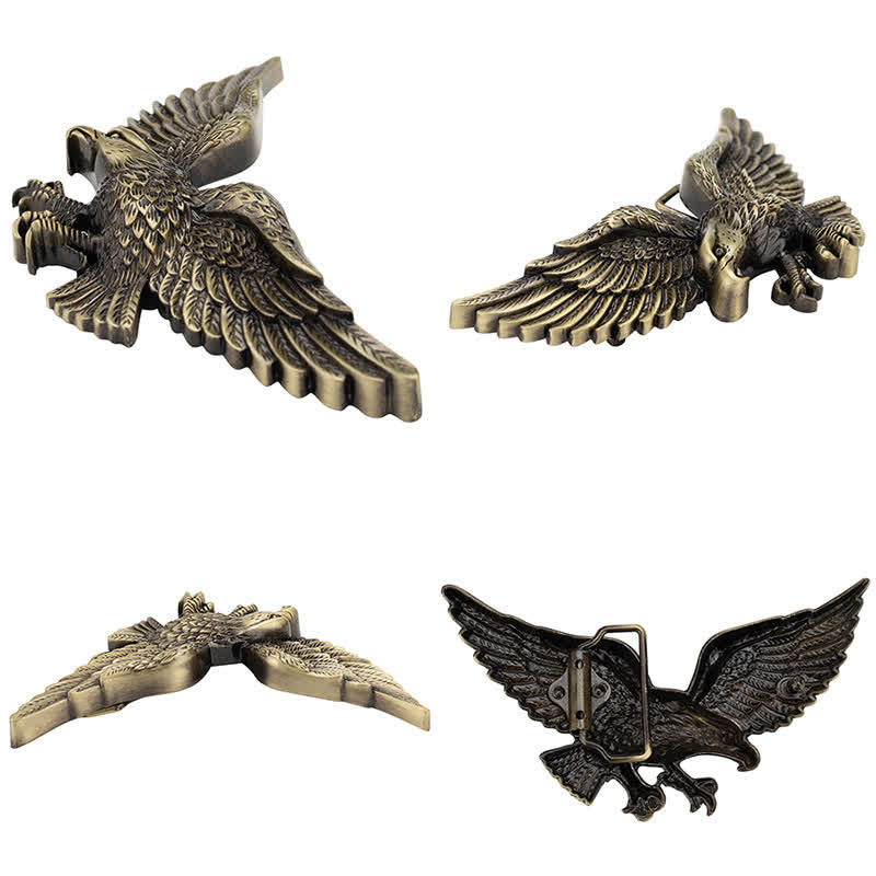 Men's Personality Large Flying Eagle Buckle Leather Belt - image 2