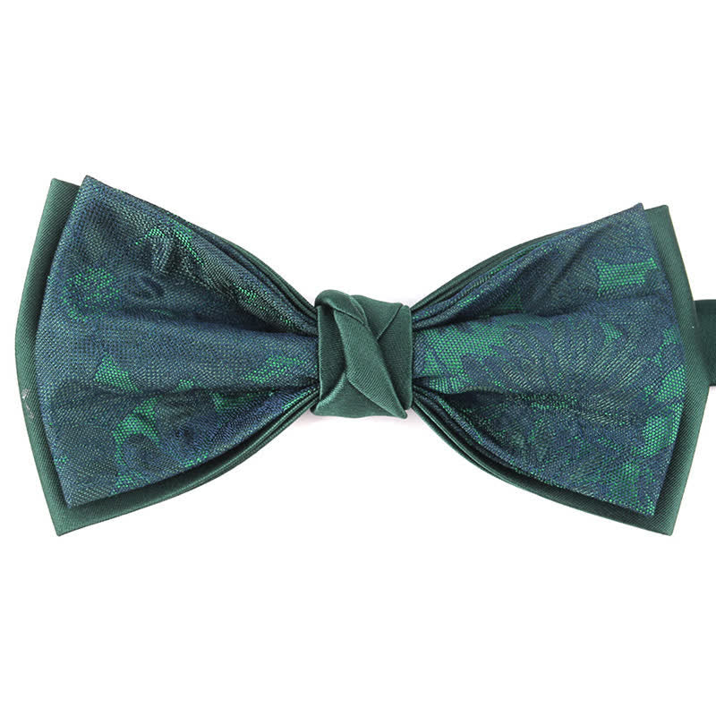 Men's Elegant Floral Botanical Bow Tie - Green #2 - image 11