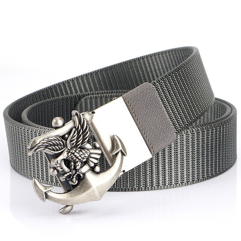 Men's Eagle Anchor Nylon Belt - Gray / Silver - 48" - image 20
