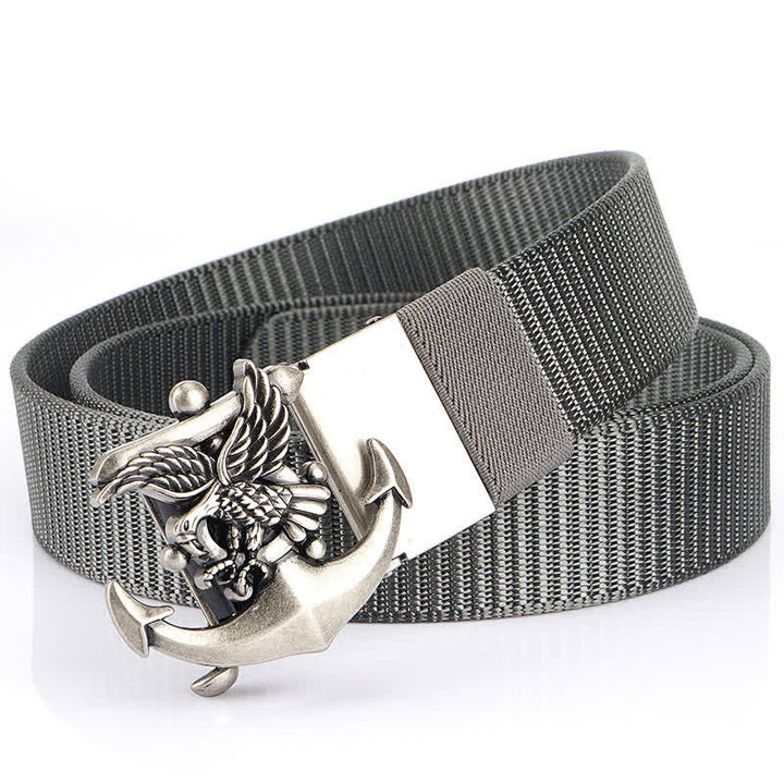 Men's Eagle Anchor Nylon Belt - Gray / Silver - 48" - image 20