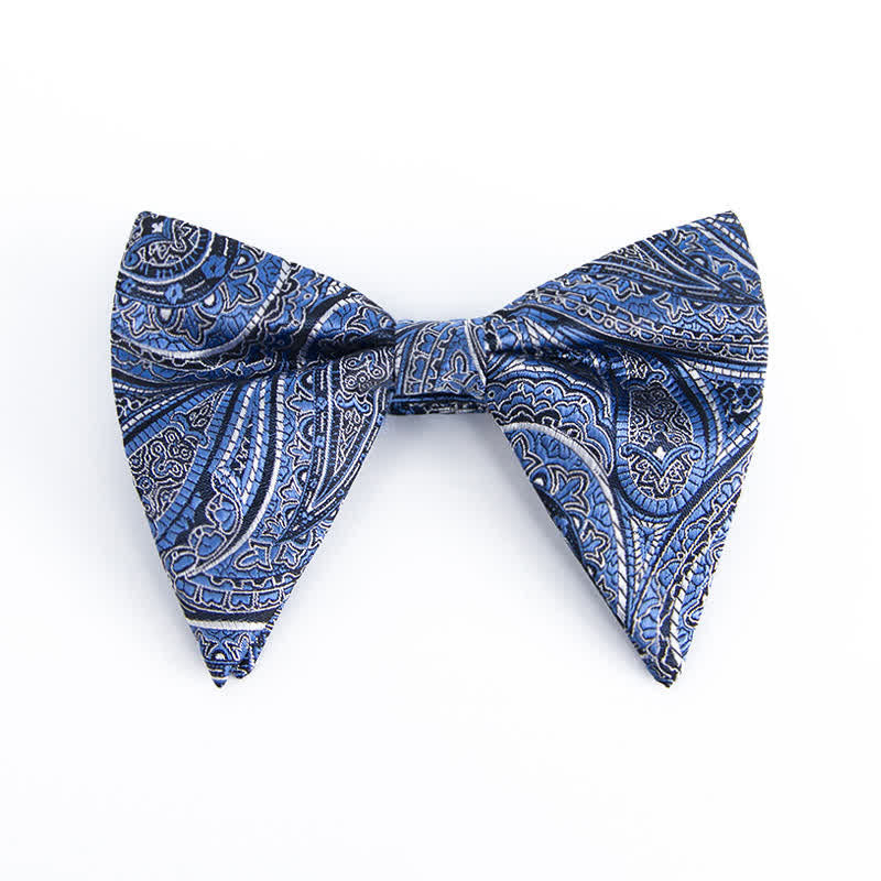 Men's Colorful Paisley Oversized Pointed Bow Tie - Blue #1 - image 12