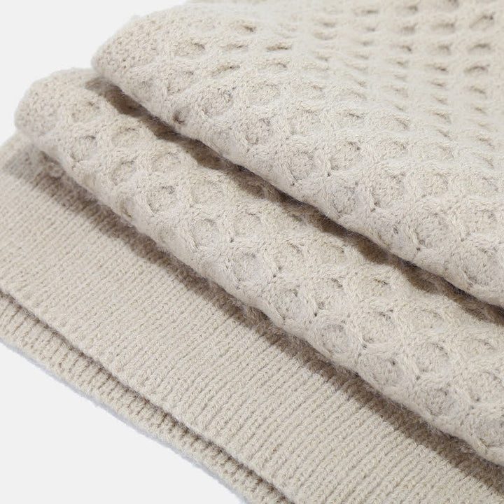 3Pcs Women's Criss Cross Knit Hat Scarf Gloves Set - image 7
