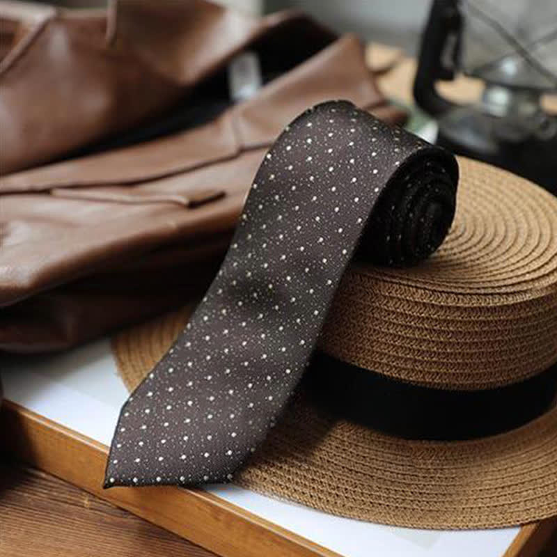 Men's Polka Dots Little Floral Necktie - image 1