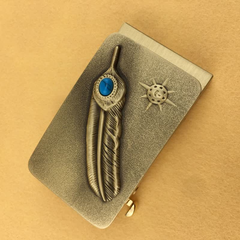Men's DIY Embossed Feather Turquoise Automatic Buckle Leather Belt - image 6