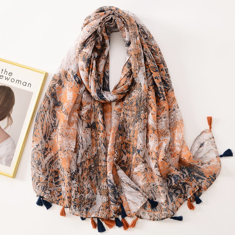 Women's Thin Lovely Butterfly Floral Tassel Scarf - Style #34 - image 39
