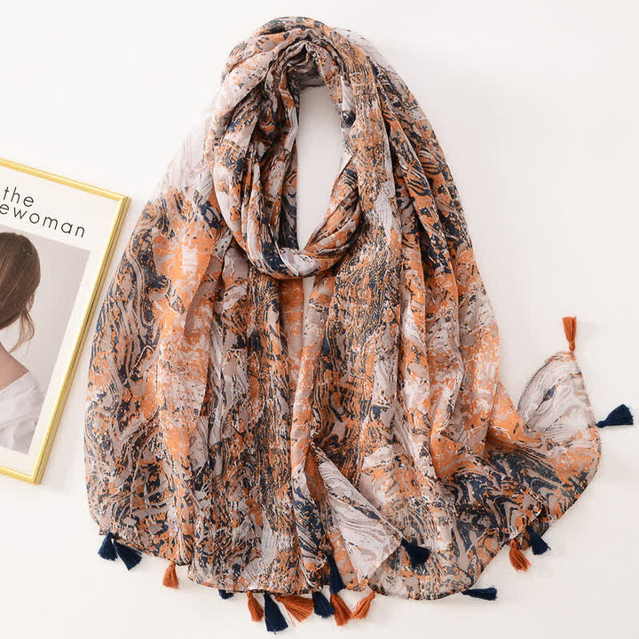 Women's Thin Lovely Butterfly Floral Tassel Scarf - Style #34 - image 39