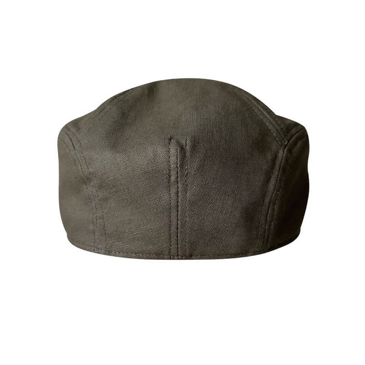 Linen Army Green Breathable Beret Flat Cap - image 7