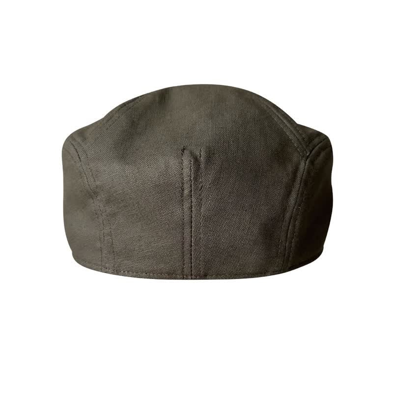 Linen Army Green Breathable Beret Flat Cap - image 7