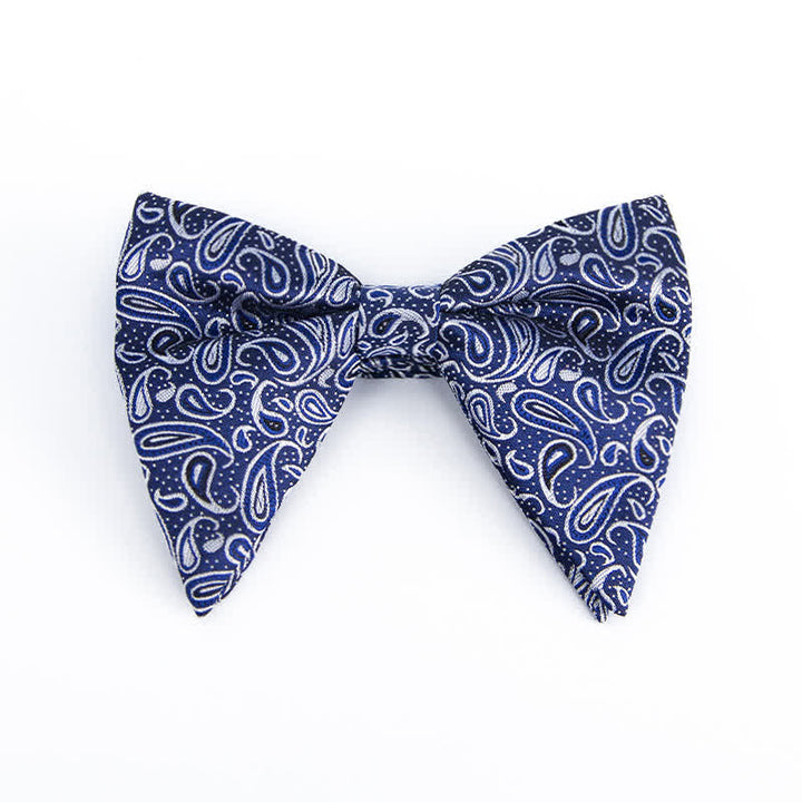 Men's Colorful Paisley Oversized Pointed Bow Tie - Blue #2 - image 13