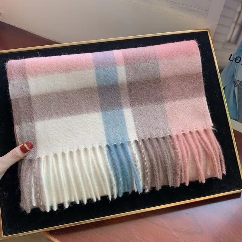 Unisex Lamb Edinburgh Big Warm Plaid Scarf - #20 - image 38