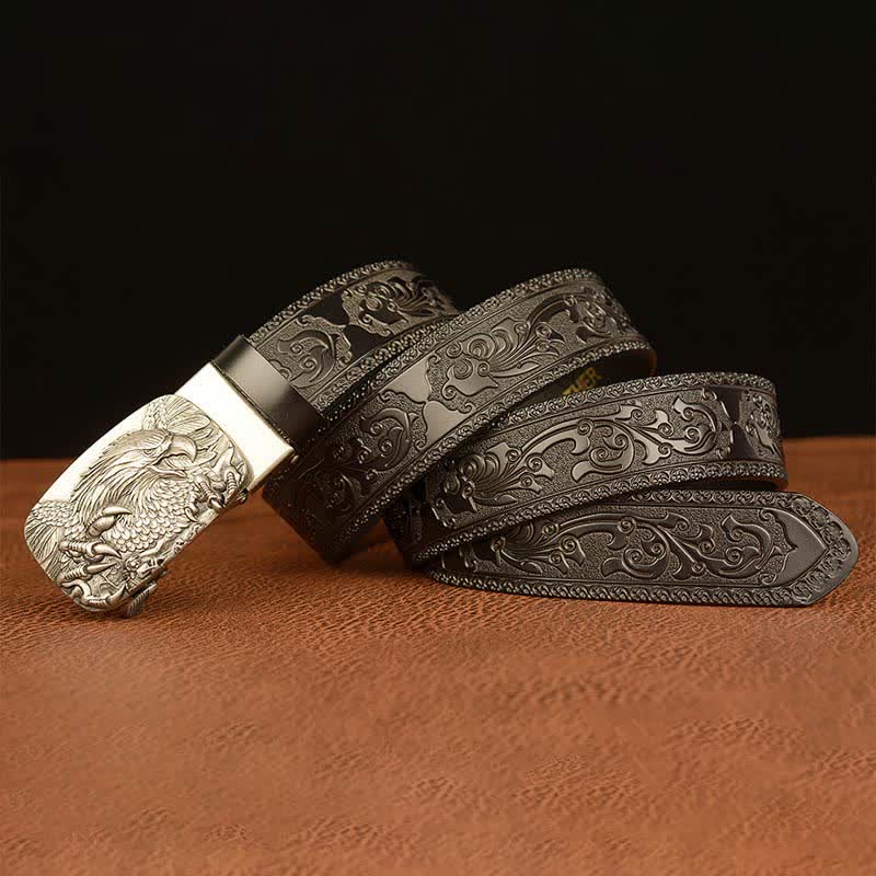 Men's Eagle Buckle Genuine Leather Embossing Belt - image 16