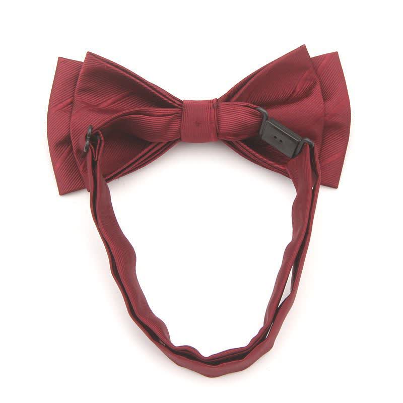 Men's Double-layer Plain Striped Bow Tie - image 7
