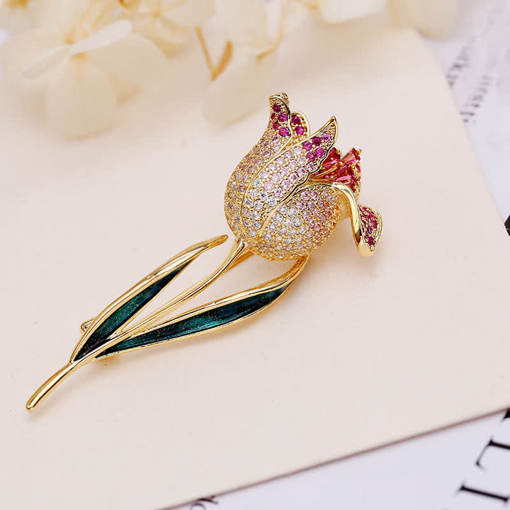 Women's Deep Love Tulip Brooch - image 4