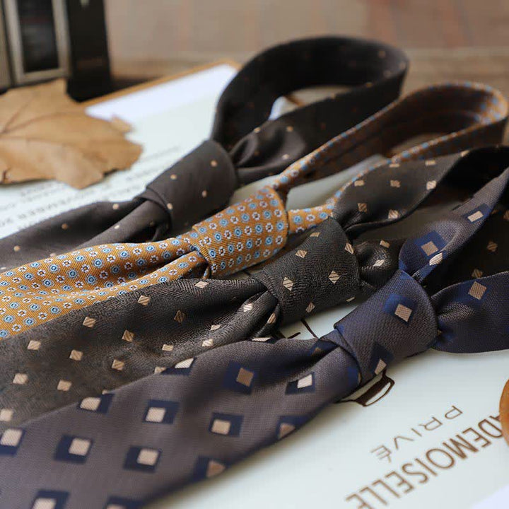 Men's Coffee Colors Series Striped Paisley Necktie - image 2