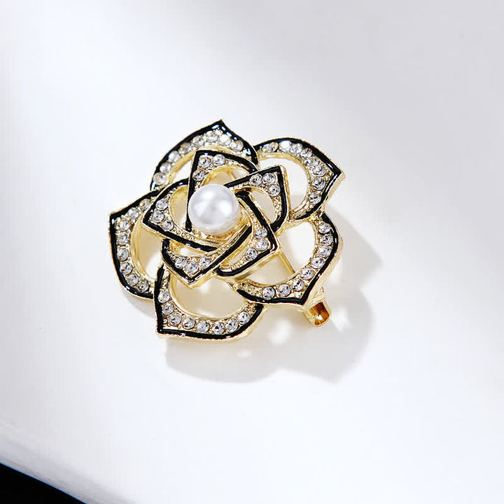 Women's Decorative Hollow Camellia Brooch - image 5