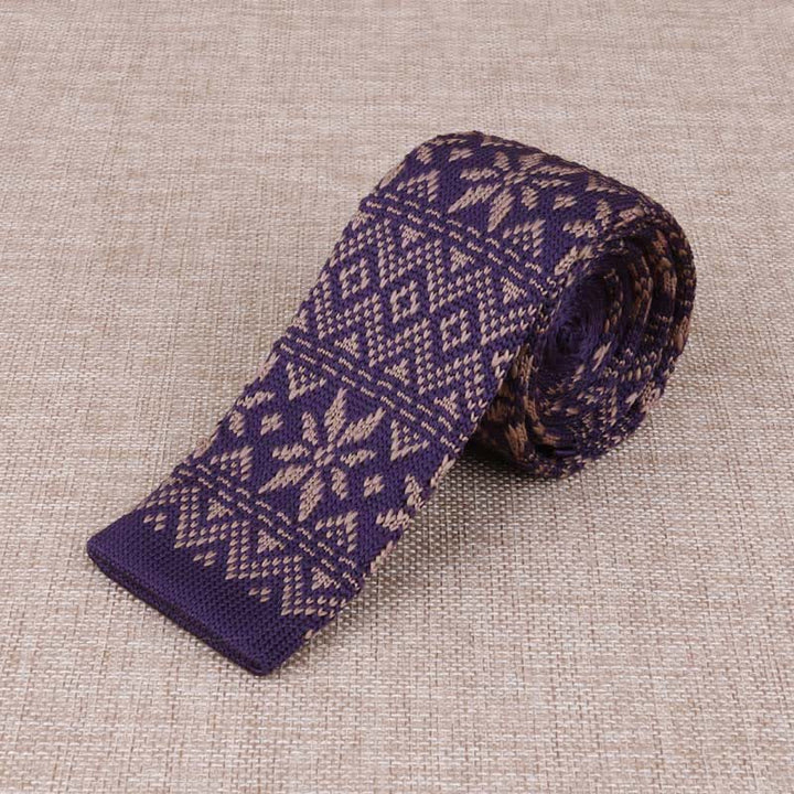 Men's Exotic Skinny Knitted Necktie - Style #6 - image 8
