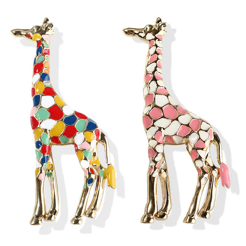 Women's Cartoon Glossy Enamel Giraffe Brooch - image 0