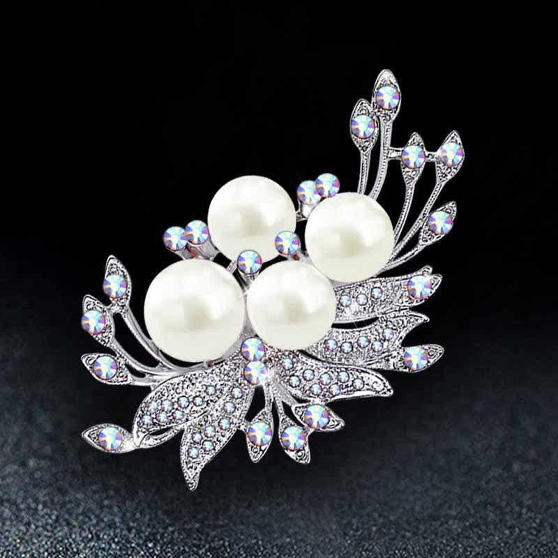 Women's Phoenixes Flower Pearl Brooch - image 3
