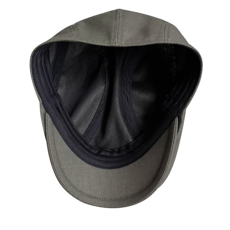 Linen Army Green Breathable Beret Flat Cap - image 8