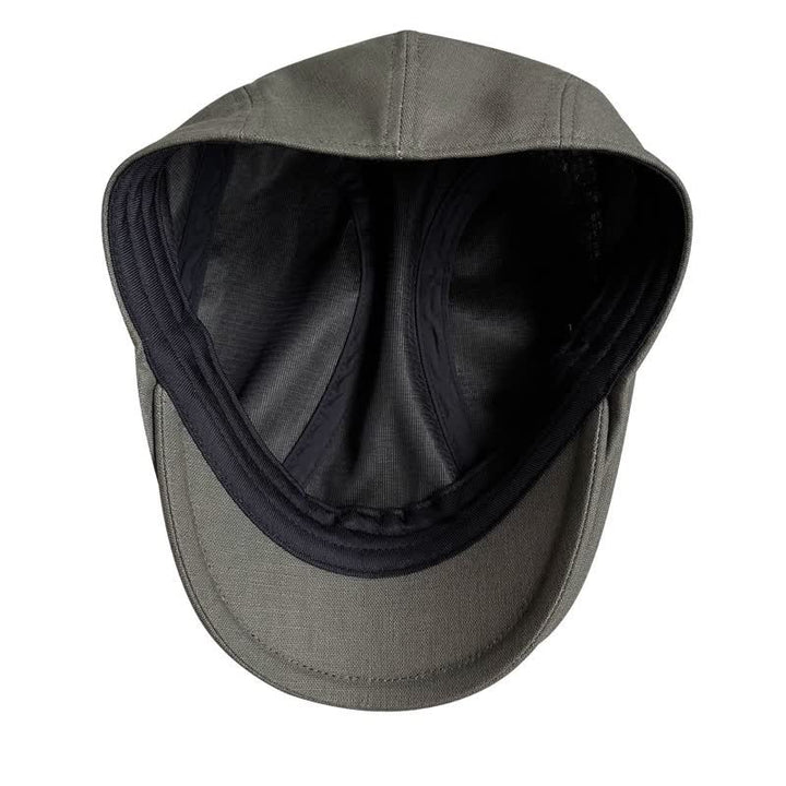 Linen Army Green Breathable Beret Flat Cap - image 8