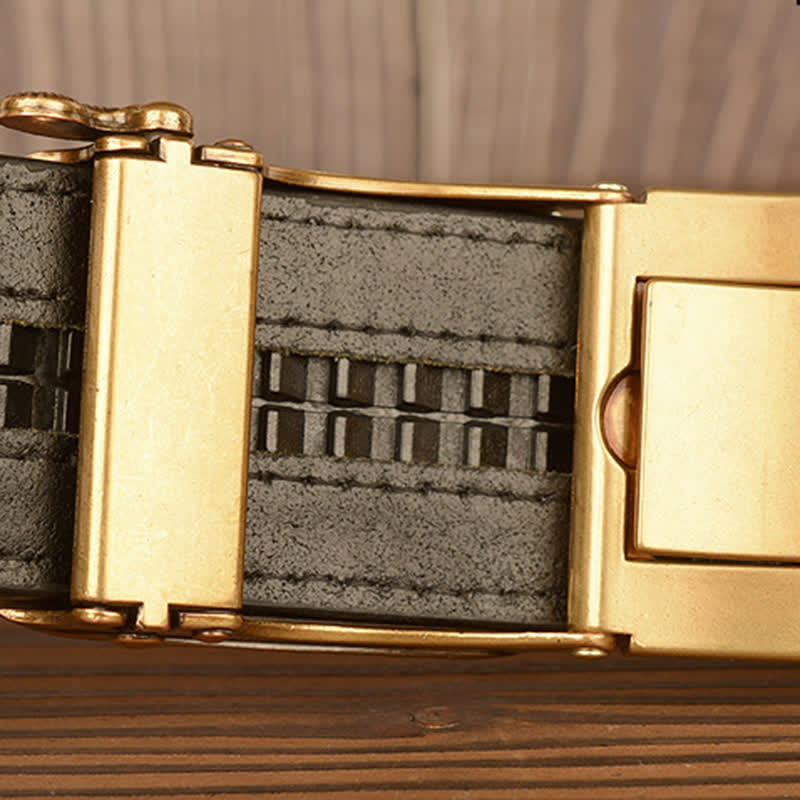 Men's Goat Head Crocodile Print Automatic Buckle Leather Belt - image 7