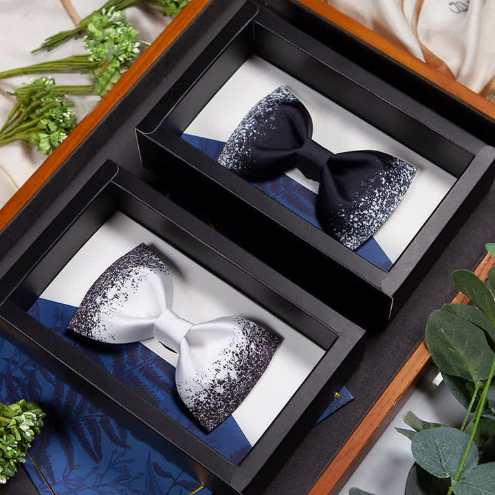 Men's Black White Resplendent Night Sky Bow Tie - image 4
