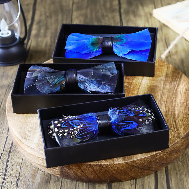 Blue Peacock Feather Bow Tie Collection Bundle - image 2