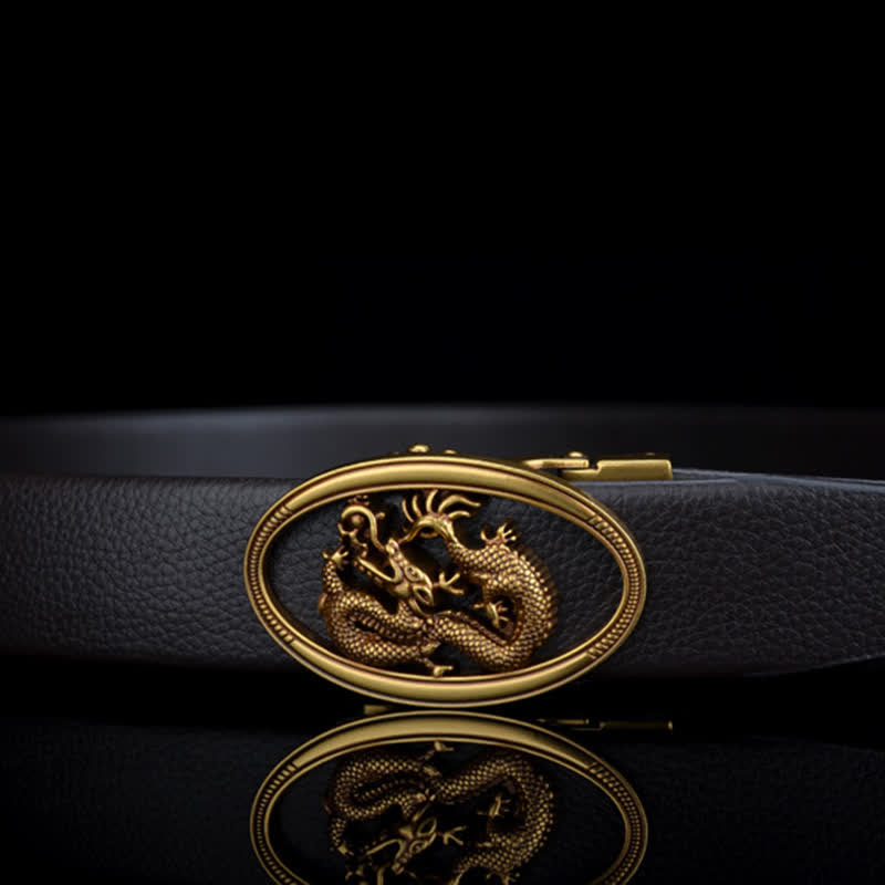 Men's Vintage Flying Dragon Leather Belt - image 3