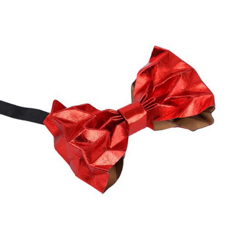 Men's Creative Environmental Kraft Paper Bow Tie - Red - image 23
